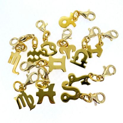 Wholesale Gold Over Sterling Silver Zodiac Horoscope ADD ON Charms with Clasp