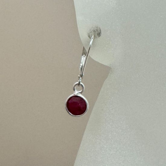 Wholesale Sterling Silver Fancy Lever Back with 6mm Bezel Birthstone Earrings 