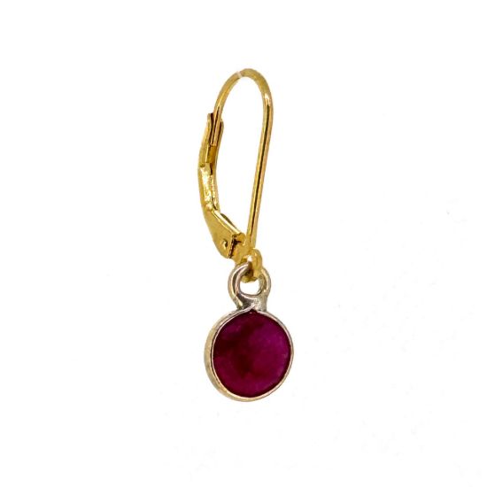 Wholesale Gold over Sterling Silver Lever Back Earrings with 6mm Round Bezel Birthstone 