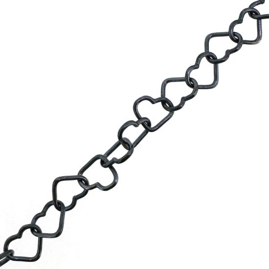 Wholesale Oxidized Sterling Silver Bulk Chain - 5X4mm Heart Link Chain (sold per foot)