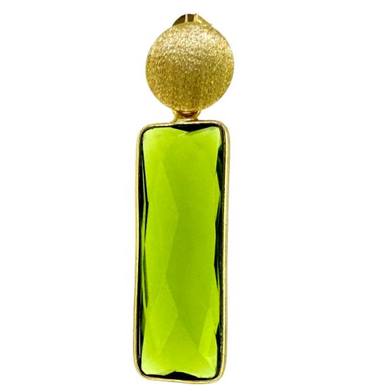 Wholesale Gold over Sterling Silver Fancy Textured Round Earrings with Rectangle Bezel Birthstone Charms