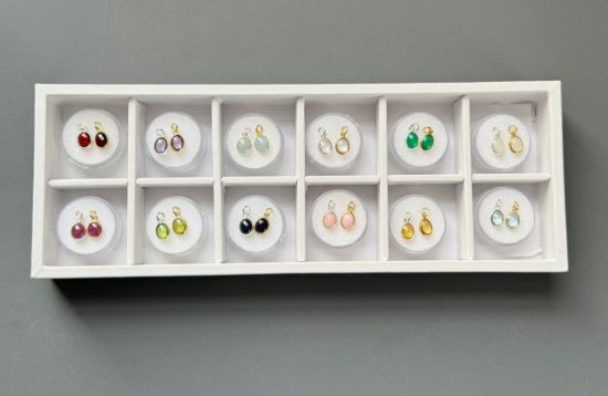 Wholesale Necklace Charm Bar Kit - Tiny Oval Natural Birthstone - Pendant Kit #3