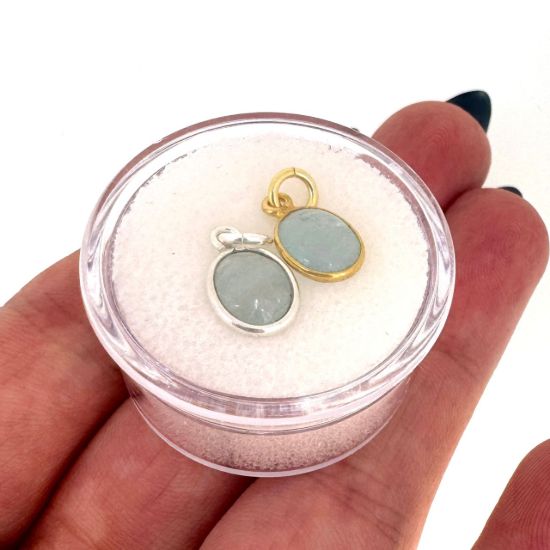 Wholesale Necklace Charm Bar Kit - Tiny Oval Natural Birthstone - Pendant Kit #3