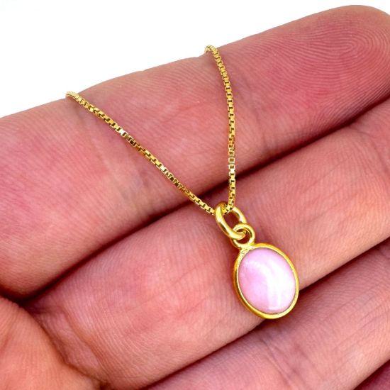 Wholesale Necklace Charm Bar Kit - Tiny Oval Natural Birthstone - Pendant Kit #3