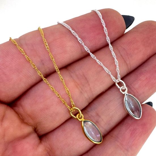 Wholesale Necklace Charm Bar Kit - Tiny Marquise Natural Birthstone - Pendant Kit #5