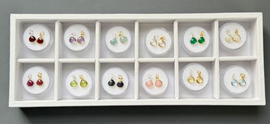 Wholesale Necklace Charm Bar Kit - Tiny Heart Natural Birthstone - Pendant Kit #1
