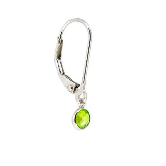 Wholesale 925 Sterling Silver 4mm AAA CZ Bezel Birthstone Leverback Earrings