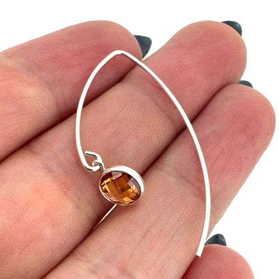 Wholesale 925 Sterling Silver Marquise Earrings with 6mm Round AAA CZ Bezel Birthstones