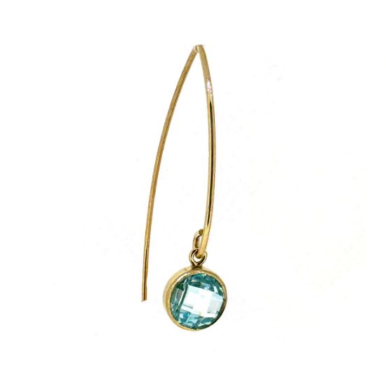 Wholesale 1/20 14K Gold Filled Marquise Earrings with 6mm Round AAA CZ Bezel Birthstones