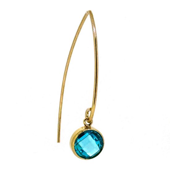 Wholesale 1/20 14K Gold Filled Marquise Earrings with 6mm Round AAA CZ Bezel Birthstones