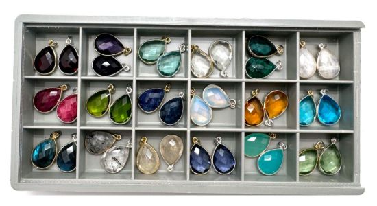 Wholesale Necklace Charm Bar Kit - 13*18mm Teardrop Bezel - Pendant Kit #8