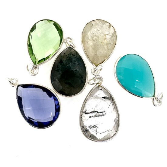 Wholesale Necklace Charm Bar Kit - 13*18mm Teardrop Bezel - Pendant Kit #8