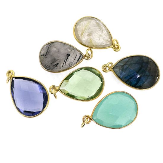 Wholesale Necklace Charm Bar Kit - 13*18mm Teardrop Bezel - Pendant Kit #8