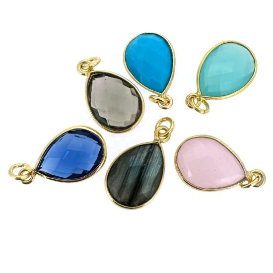 Wholesale Necklace Charm Bar Kit - 10*14 Small Teardrop Bezel - Pendant Kit #9