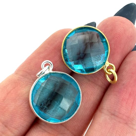 Wholesale Necklace Charm Bar Kit -14mm Round Bezel Pendant Kit #10