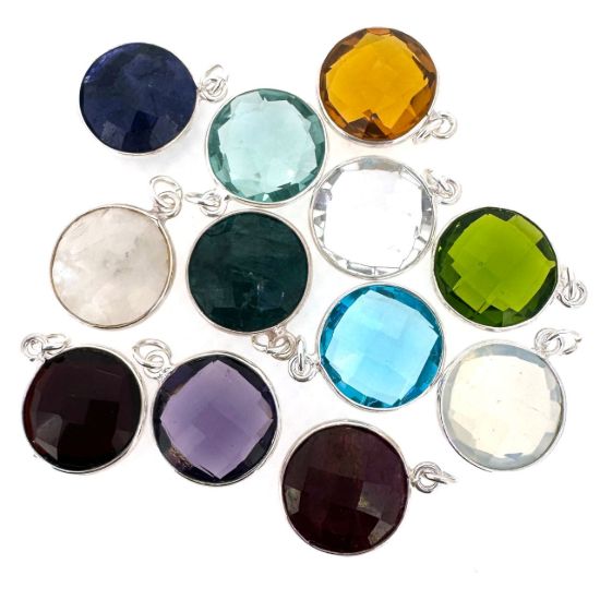 Wholesale Necklace Charm Bar Kit -14mm Round Bezel Pendant Kit #10