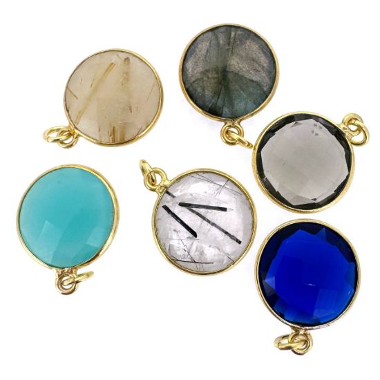 Wholesale Necklace Charm Bar Kit -14mm Round Bezel Pendant Kit #10