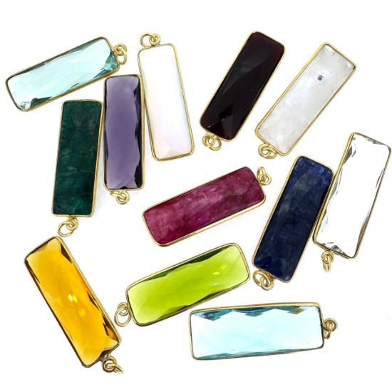 Wholesale Necklace Charm Bar Kit - 30*10mm Elongated Rectangle Bezel Pendant Kit #11