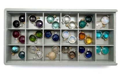 Wholesale Necklace Charm Bar Kit -14mm Round Bezel Pendant Kit #10