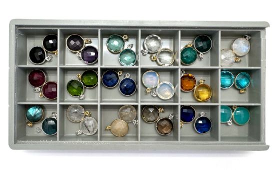 Wholesale Necklace Charm Bar Kit -14mm Round Bezel Pendant Kit #10