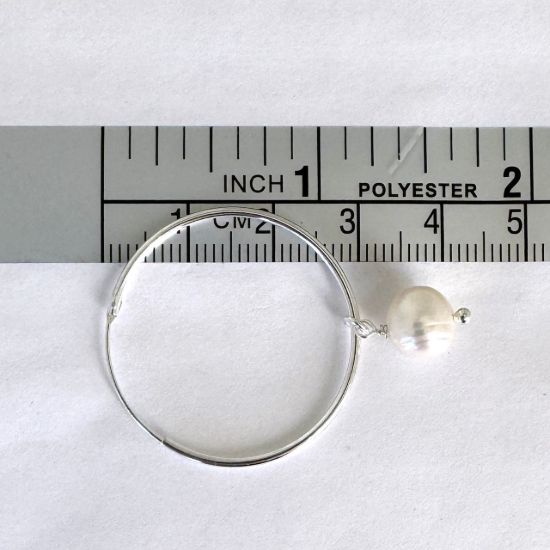 Wholesale Sterling Silver White Freshwater Pearl Hoop Earrings