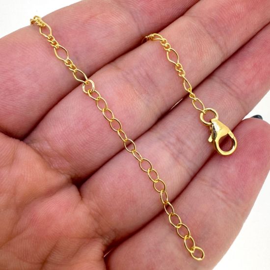 Wholesale 1/20 14K Gold Filled Finished Adjustable Figaro Cable Chain Jewelry - Figaro 8 Cable Chain