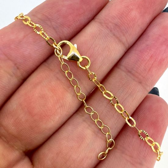 Wholesale 1/20 14K Gold Filled Finished Adjustable Cable Chain Jewelry - Textured Cable Chain