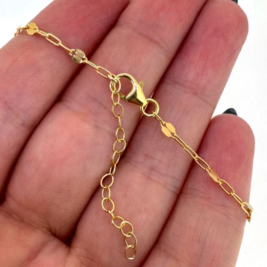Wholesale 1/20 14K Gold Filled Finished Adjustable Paperclip Chain Jewelry - 1+3 Flatened Paperclip Chain