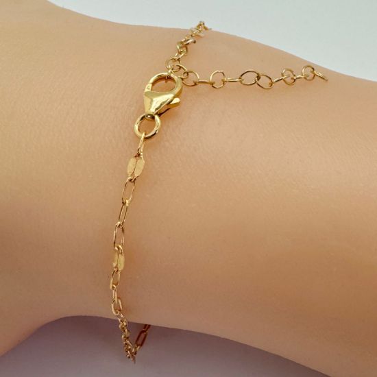 Wholesale 1/20 14K Gold Filled Finished Adjustable Paperclip Chain Jewelry - 1+3 Flatened Paperclip Chain