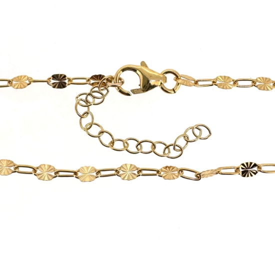 Wholesale 1/20 14K Gold Filled Finished Adjustable Paperclip Chain Jewelry- Sunburst Paperclip Chain