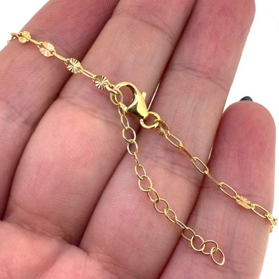 Wholesale 1/20 14K Gold Filled Finished Adjustable Paperclip Chain Jewelry- Sunburst Paperclip Chain