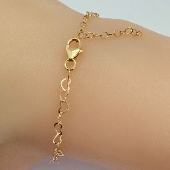 Wholesale 1/20 14K Gold Filled Finished Adjustable Flat Heart Chain Jewelry - Flat Heart Chain