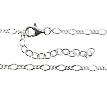 Wholesale 925 Sterling Silver Finished Adjustable Figaro Chain Jewelry- Figaro 8 Cable Chain