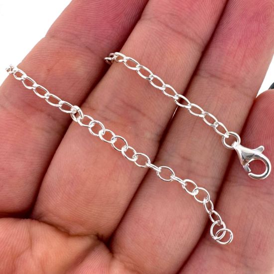 Wholesale 925 Sterling Silver Finished Adjustable Curb Chain Jewelry - Diamond Cut Curb Chain