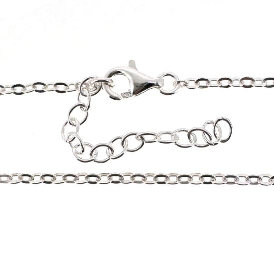 Wholesale 925 Sterling Silver Finished Adjustable Flat Cable Chain Jewelry - 2mm Small Flat Cable Chain