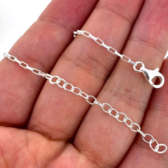 Wholesale 925 Sterling Silver Finished Adjustable Small Box Chain Jewelry - Small Long Box Chain