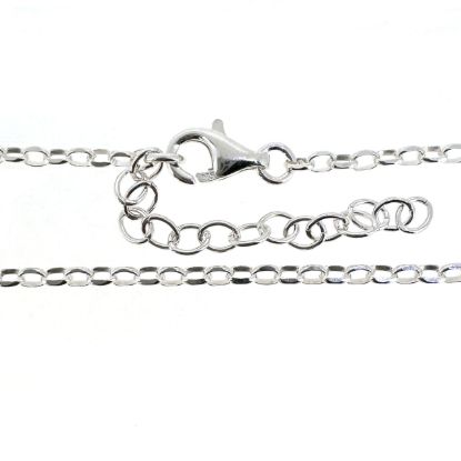 Wholesale 925 Sterling Silver Finished Adjustable Rolo Chain Jewelry - 2mm Oval Diamond Cut Rolo Chain