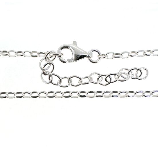 Wholesale 925 Sterling Silver Finished Adjustable Rolo Chain Jewelry - 2mm Oval Diamond Cut Rolo Chain