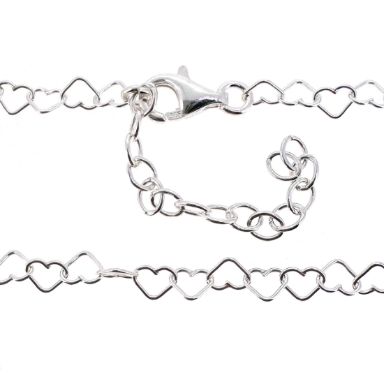 Wholesale 925 Sterling Silver Finished Adjustable Heart Chain Jewelry - Heart Chain