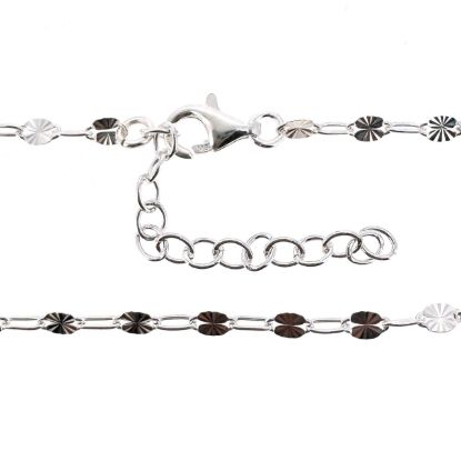 Wholesale 925 Sterling Silver Finished Adjustable Paperclip Chain Jewelry - Sunburst Paperclip Chain