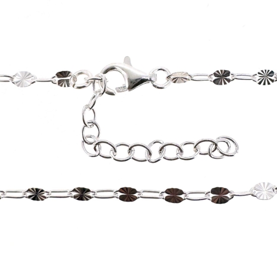 Wholesale 925 Sterling Silver Finished Adjustable Paperclip Chain Jewelry - Sunburst Paperclip Chain