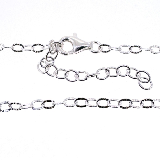 Wholesale 925 Sterling Silver Finished Adjustable Cable Chain Jewelry- Textured Cable Chain