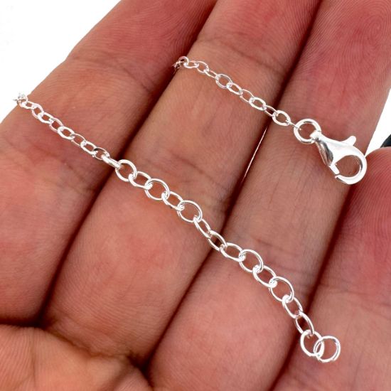 Wholesale 925 Sterling Silver Finished Adjustable Flat Cable Chain Jewelry - 2mm Strong Flat Cable