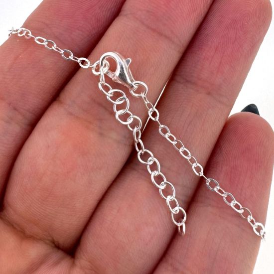 Wholesale 925 Sterling Silver Finished Adjustable Flat Cable Chain Jewelry - 2mm Strong Flat Cable