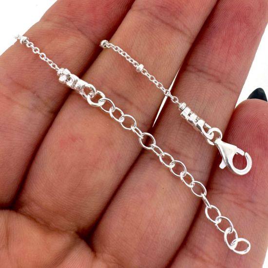 Wholesale 925 Sterling Silver Finished Adjustable Satellite Chain Jewelry - Ball Satellite Chain