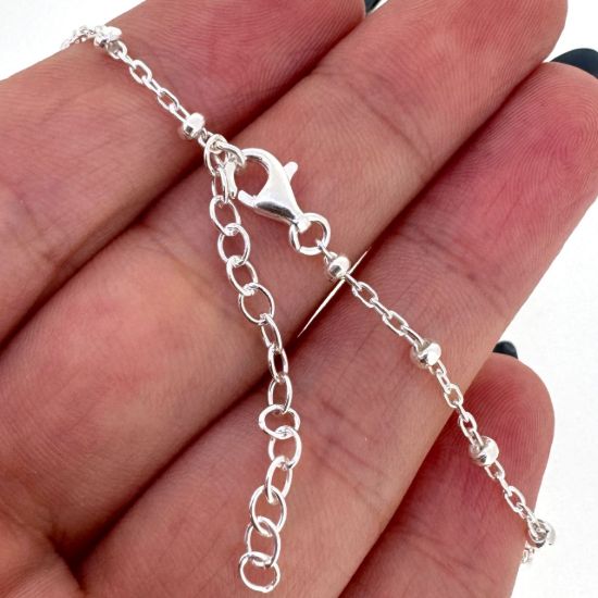 Wholesale 925 Sterling Silver Finished Adjustable Satellite Chain Jewelry - 2.5mm Ball Satellite Chain