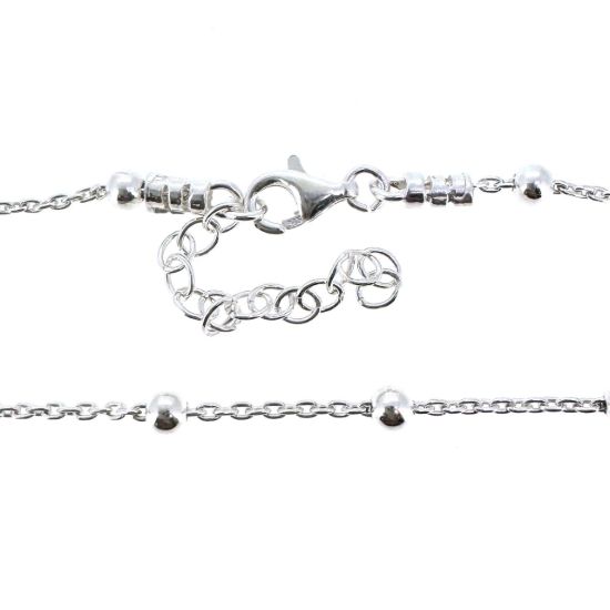 Wholesale 925 Sterling Silver Finished  Adjustable Satellite Chain Jewelry - 3mm Ball Satellite Chain