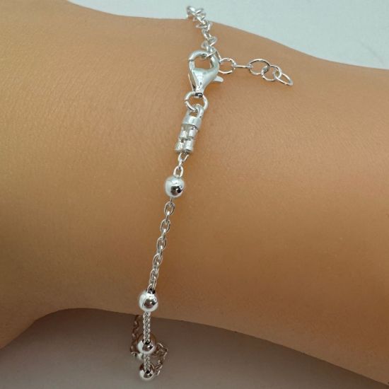 Wholesale 925 Sterling Silver Finished  Adjustable Satellite Chain Jewelry - 3mm Ball Satellite Chain