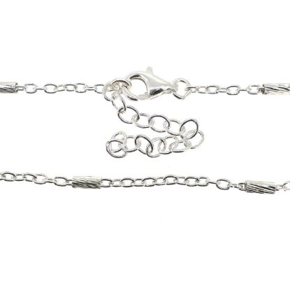 Wholesale 925 Sterling Silver Finished Adjustable Satellite Chain Jewelry - 4mm Textured Bar Satellite Chain