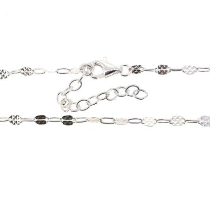 Wholesale 925 Sterling Silver Finished Adjustable Paperclip Chain Jewelry - Textured Paperclip Chain